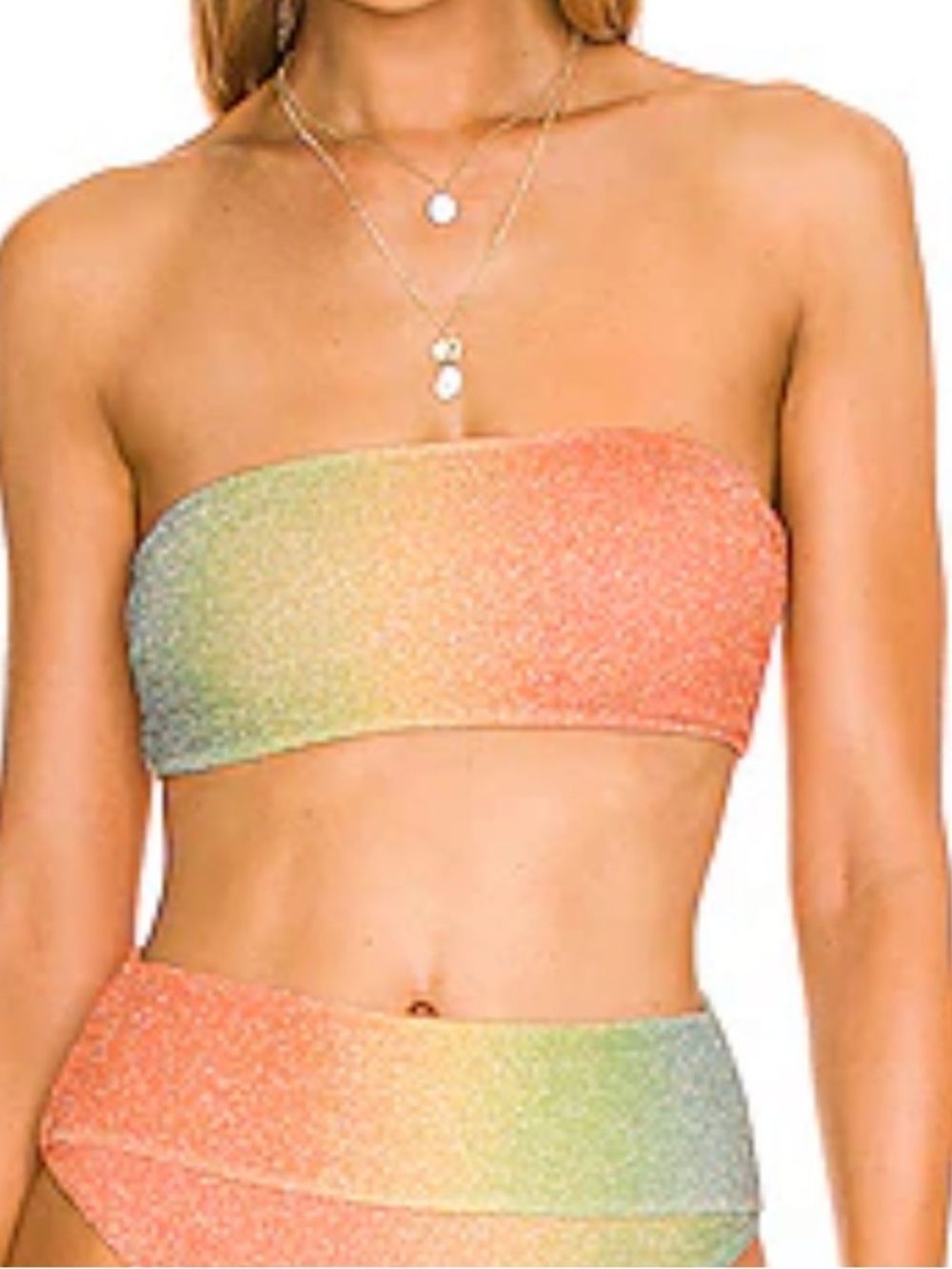 Beach Riot Kelsey Bikini Top in Desert Ombre Shimmer. Women’s Large